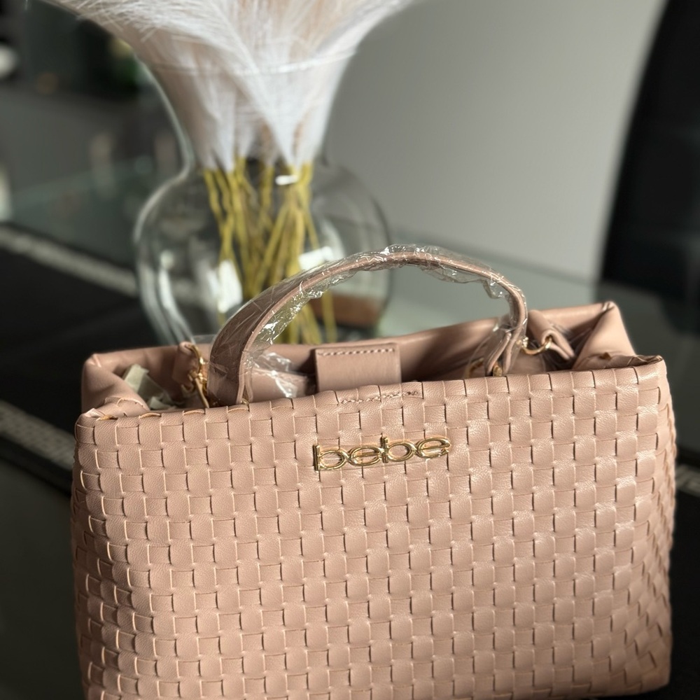 Bebe Blush Woven Satchel